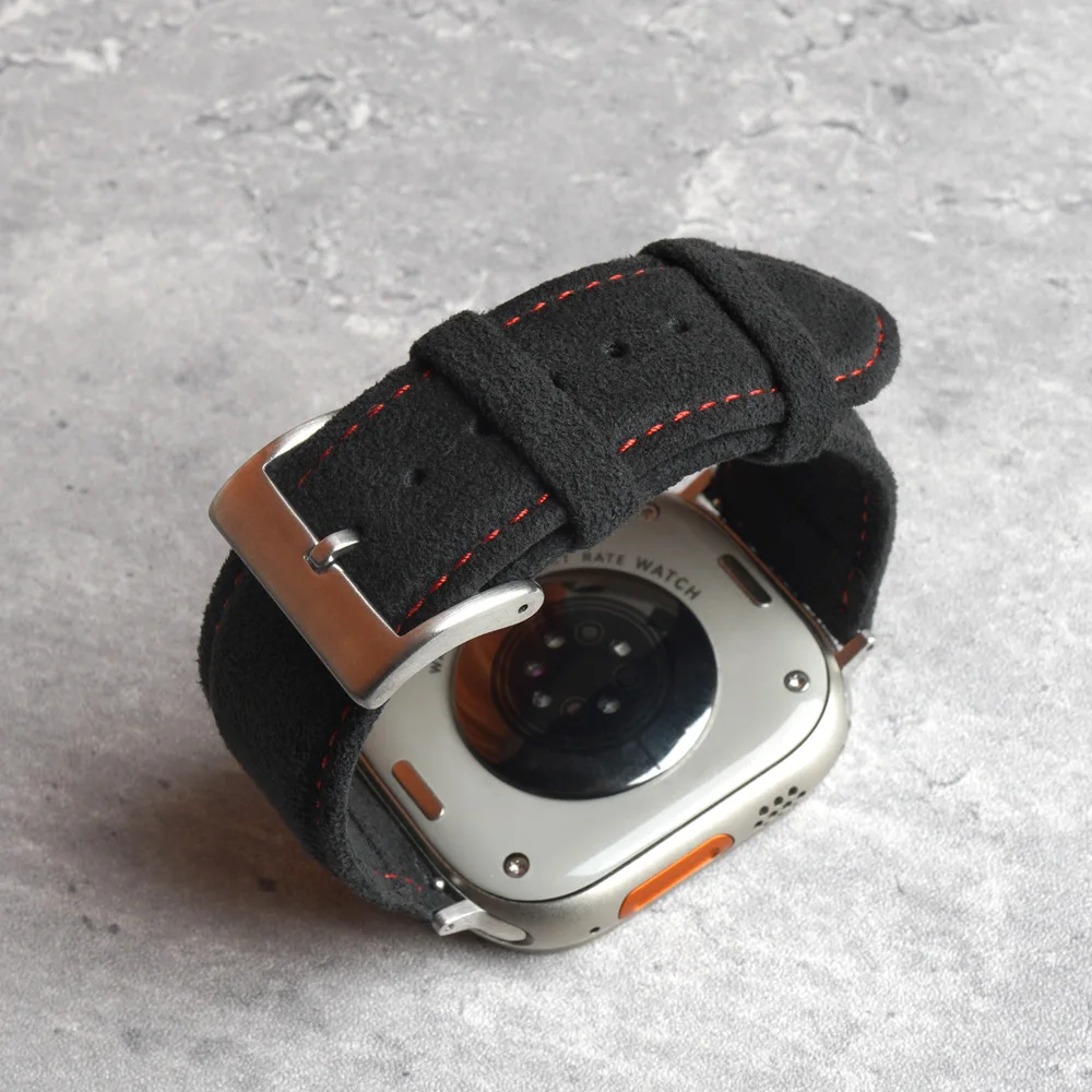 Ymw-alcantara Strap para Apple Ver Band Acessórios Smartver em Couro de Camurça Ultra 49 mm 45 mm 44 mm 41 mm Iver s9 se - Image 2