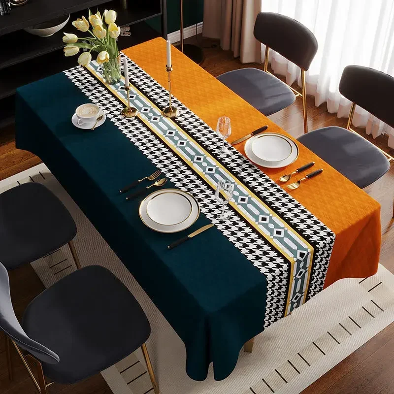 2622-2207-JIN Light luxury tablecloth rectangular fabric dining table cloth 3
