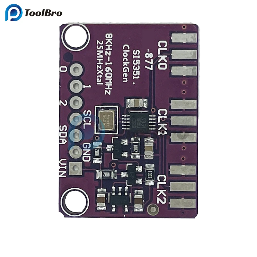 SI5351 Clock Signal Generator Module High Frequency Signal Square Wave Frequency Generator Board 8KHz-160MHz 3.3-5V Duty Cycle