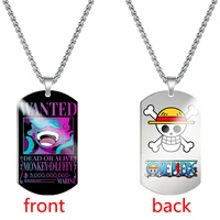 Anime Necklace Wanted Luffy Zoro Double Sided Color Printed Stainless Steel Dog Tag Pendant For Fans Women Men Jewelry 2