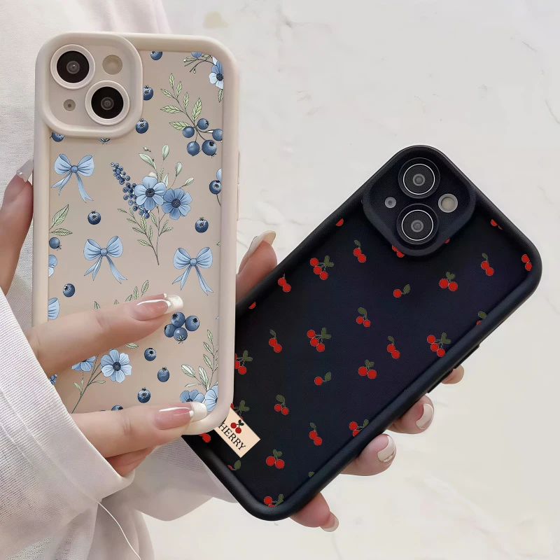 Strawberry Blueberry Silicone Phone Case Cover