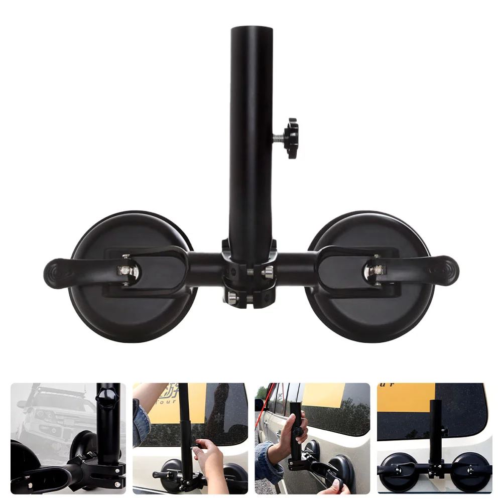 CAXUSD Support De Mât De Drapeau De Voiture 53 Cm Acier Inoxydable Ventouse, Fixation Sans Perçage Pour Véhicule, Porte-Flag En INOX Ajustable Sécurisé Pour Usage Extérieur Et Parade - 9