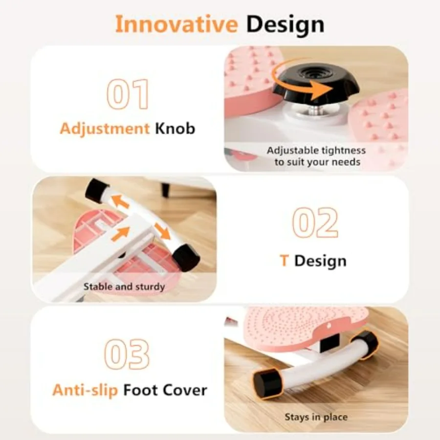 Waist Twister Machine Exercise, Ab Twister Board with 330 lbs Weight Capacity Ultra-Quiet Pilates Board for Women Belly Fat Loss