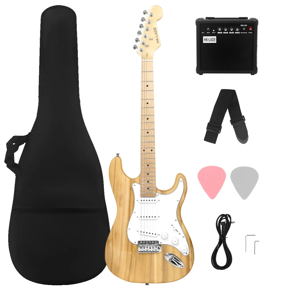 

HK·LADE 6 Strings 22 Frets 39 Inch Electric Guitar Maple Body Electric Guitarra With Amp Strap Bag Guitar Parts & Accessories