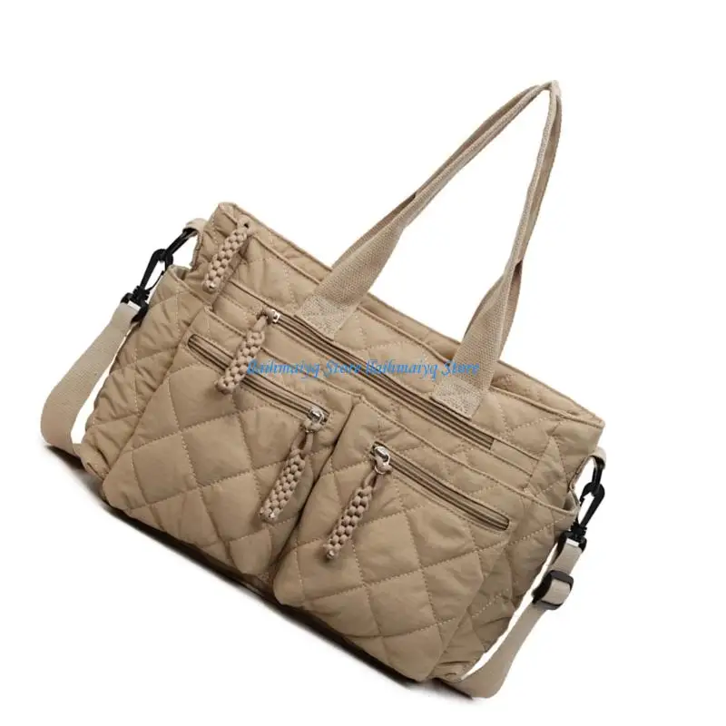 573B Puffer Toted Bag for Women Girls Crossbody Bag Quilted Top Handle Handbags Purses 3