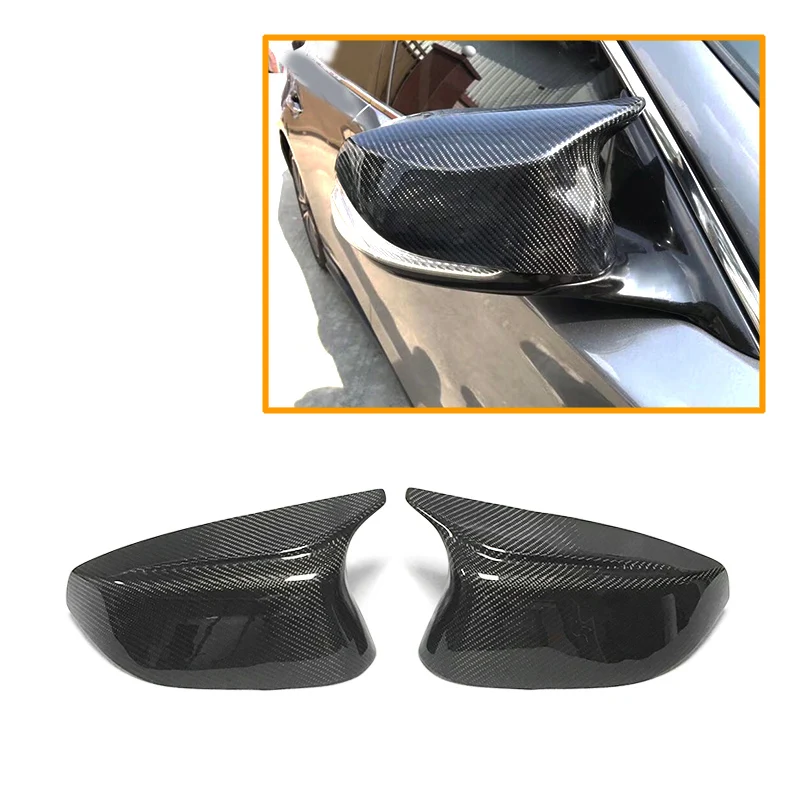 

Real Carbon Fiber Side Rear View Mirror Cover Replacement Ox Horn For Infiniti Q50 Q60 Q70 XQ30 SQ50 2014-2017