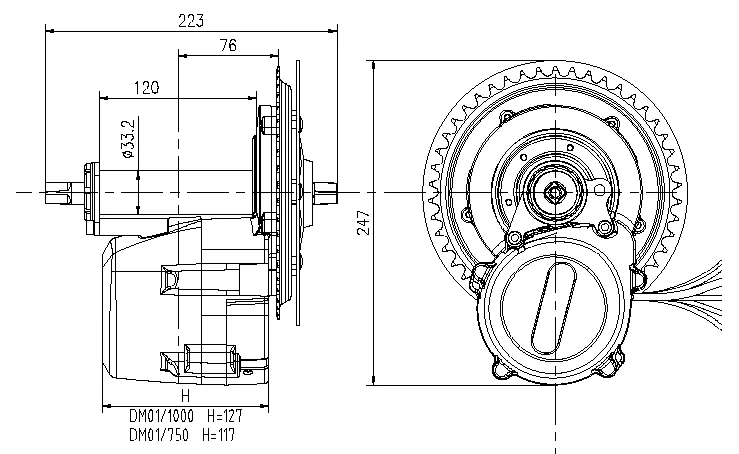 Description Picture 5 of itemToSeven DM01 1000W Electric Bike Mid Drive Motor with Torque Sensing