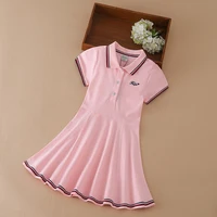 Robes de Sport pour enfants filles, en coton, col rabattu, robe de Tennis, nouvelle collection été 2025, robe de Golf à manches courtes pour enfants 2