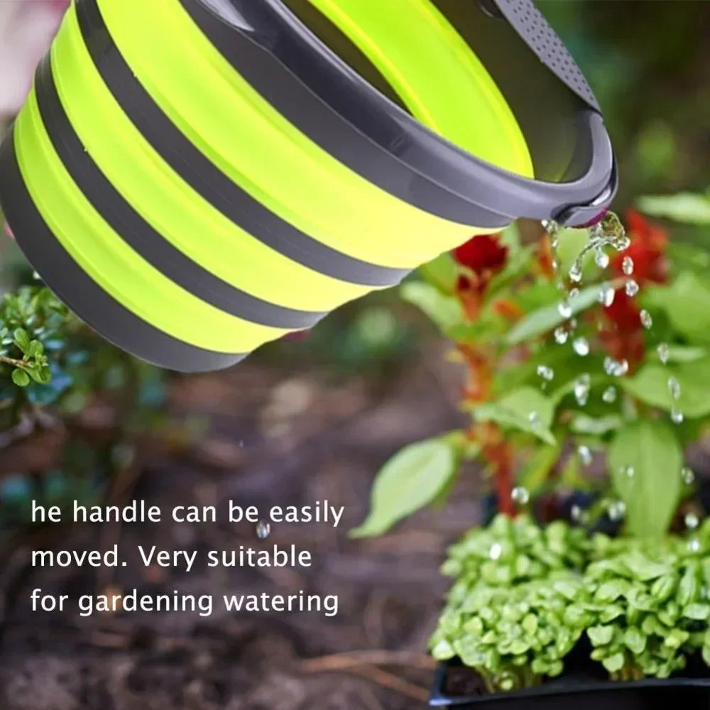 4L Multifunctional Folding Bucket folding bucket car wash bucket Portable Folding Bucket Camping Silicone Outdoor Travel Car Washing Fishing