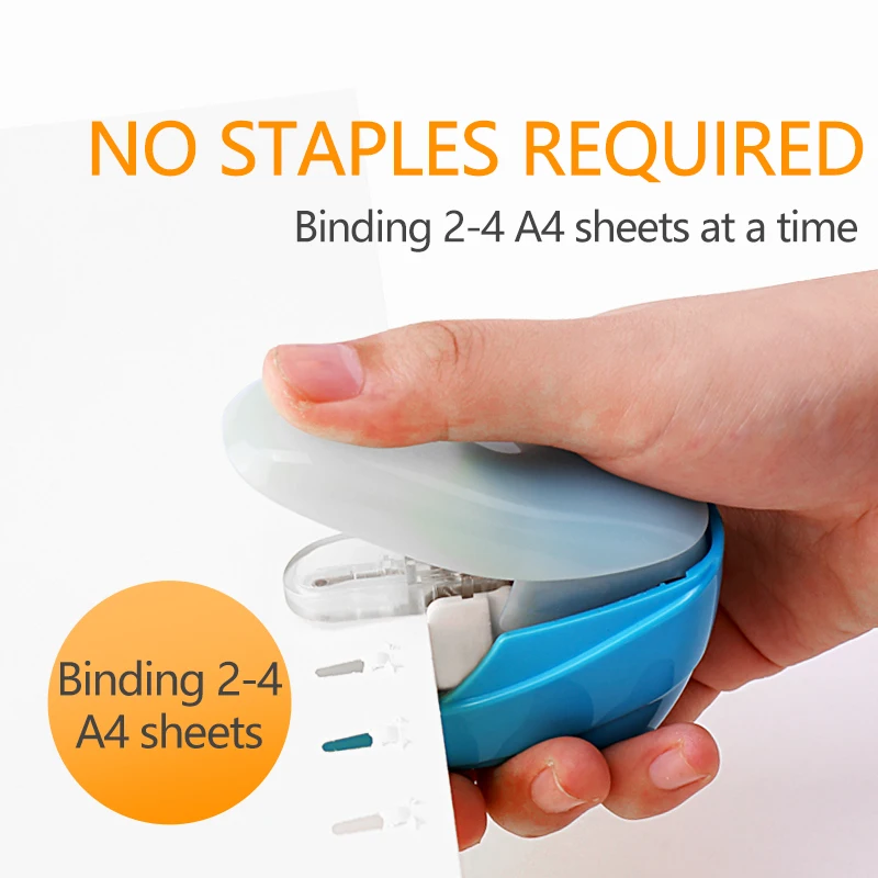 KW-TRIO 5399 Stapleless Stapler Book Paper Stapling Mini Portable Office Supplies