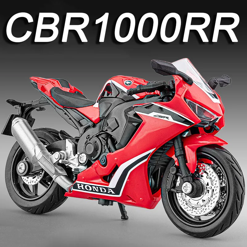 1:18 Alloy Diecast Miniature Motorcycle Toy with Shock Absorption and Front Wheel Steering
