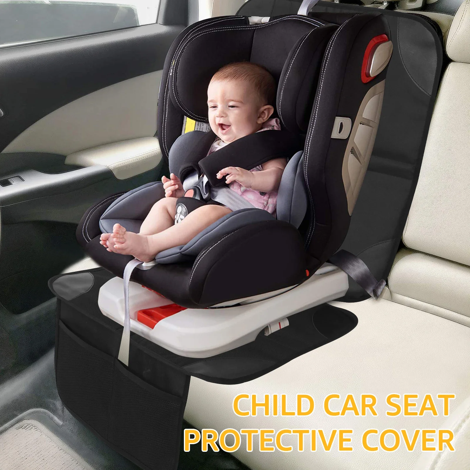 Child Safety Seat Protector Anti-Slip Wearproof Mat Waterproof Car Seat Protective Cover for Baby Kid Protection Cushion