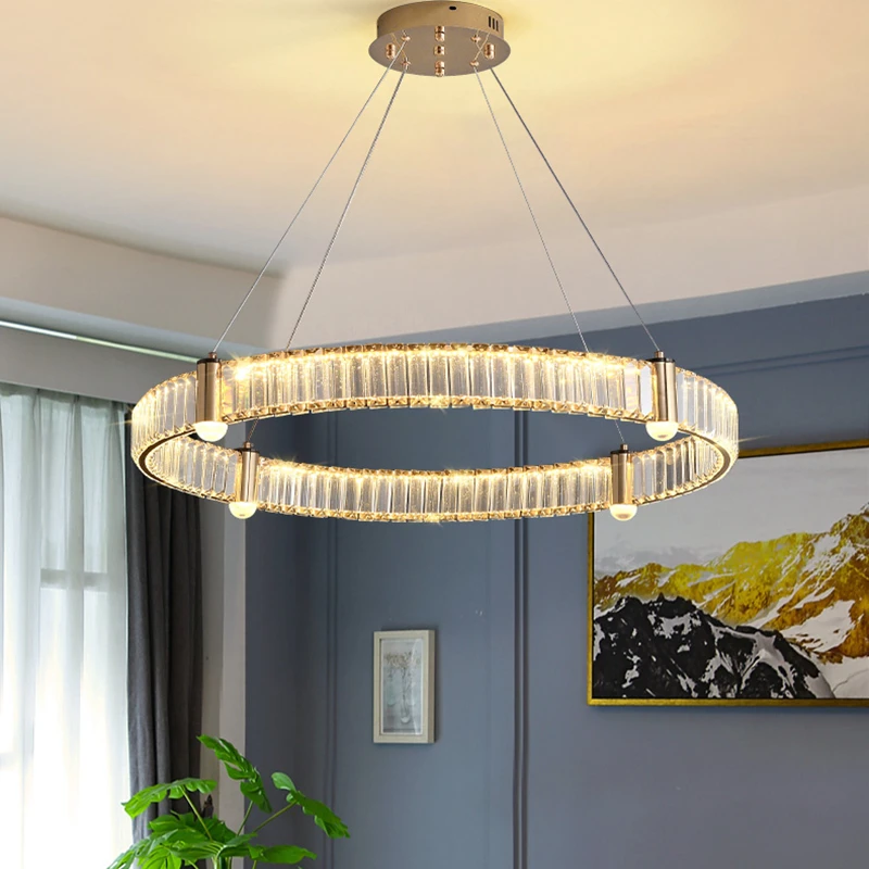 

Nordic Postmodern Crystal Ceiling Chandelier For Living Room Bedroom Study Villa Stairwell Pendant Lamp Led Indoor Lighting