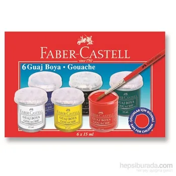 Faber-castell gwasz farba Art 6 kolorów szkoła papiernicze Hobby gwasz farba 6 kolorów plastikowe opakowania (5170160400) tanie i dobre opinie DE (pochodzenie)