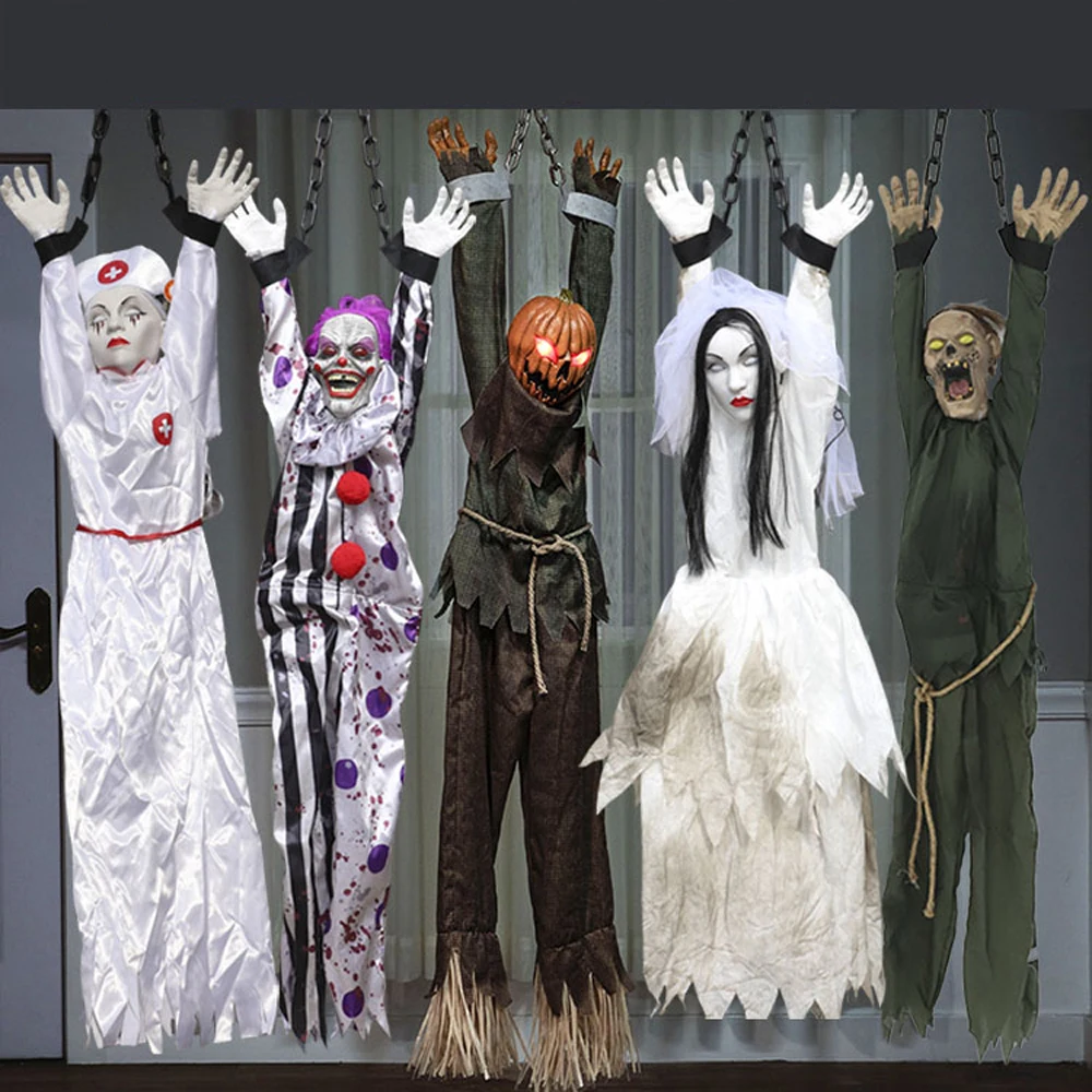 

Halloween Hanging Doll Decoration Ghost Witch Horror Scary Hanging Ghost Flying Witch Pendant Festival Bar Home Decoration