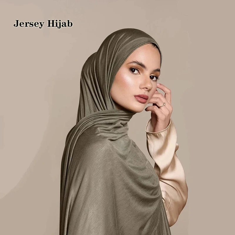 2024 New Muslim Women Jersey Hijab Scarf Solid Color Head Wrap Fashion Headscarf Turban Islam Veil Flexible Premium Modal 2
