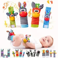 4PCS Baby Rattles Toys for 0-12 Month, Infant Girl Boy Toys for Babies 3-6 Months, Newborn Hand & Foot Toys for 0 to 9 Months 1