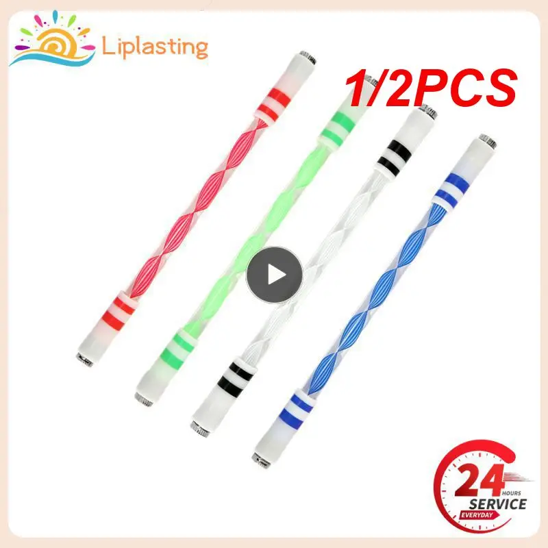 

1/2PCS Luminous Spinning Pen Creative Rolling Fingertip Rotating Gyro Pen Acrylic Plastic Kids LED Flashing Desktop Stress