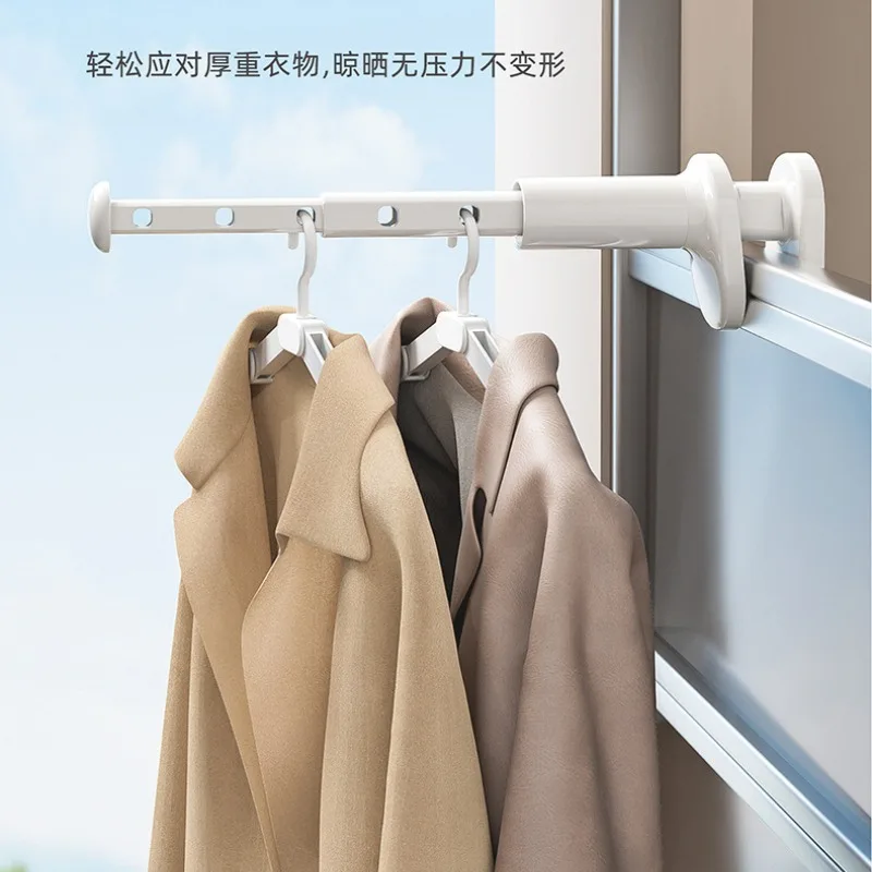 1Pc Extendable Clothes Drying Rack Portable Travel Drying Rack No-drill Fold Space Saving Stretchable Clothes Hanger Drying Rack 3