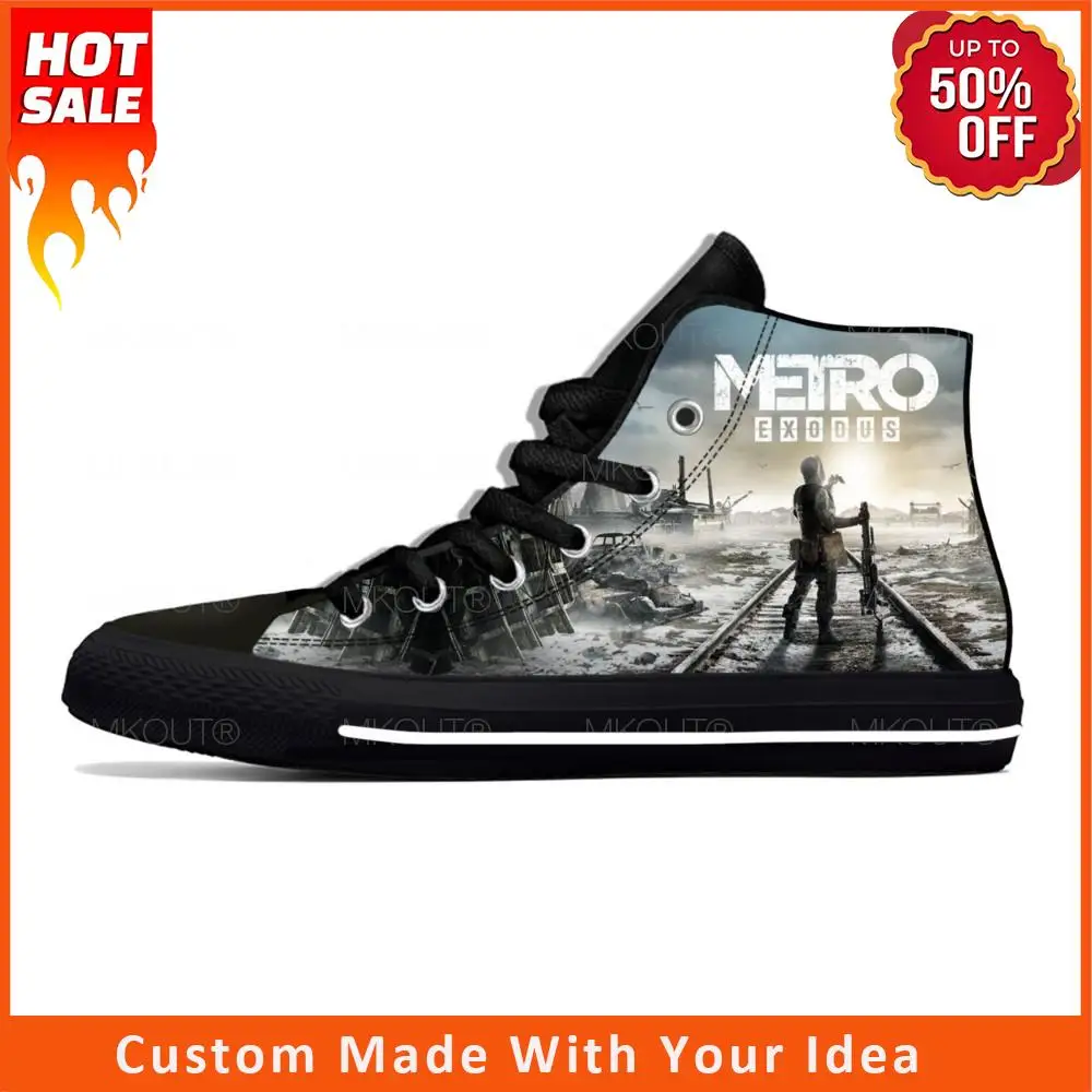 

Высокие кроссовки Game Metro Exodus с 3D принтом для мужчин и женщин, повседневная холщовая обувь для подростков, дышащая легкая обувь для бега