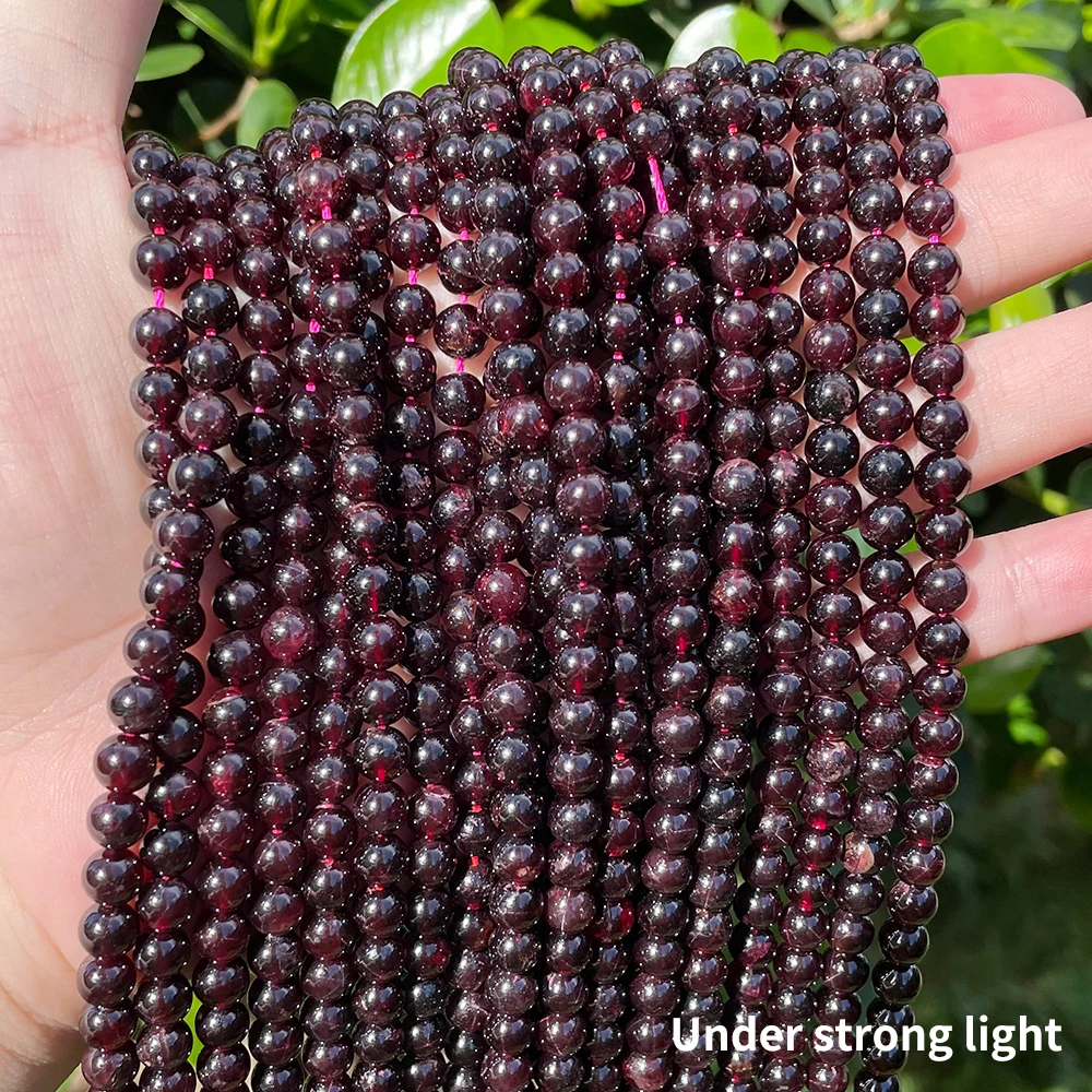 100% Natural Star Light Garnet Loose Beads For Jewelry Making Bracelet Necklace Accessories 15'' 5 6 7 8mm 5