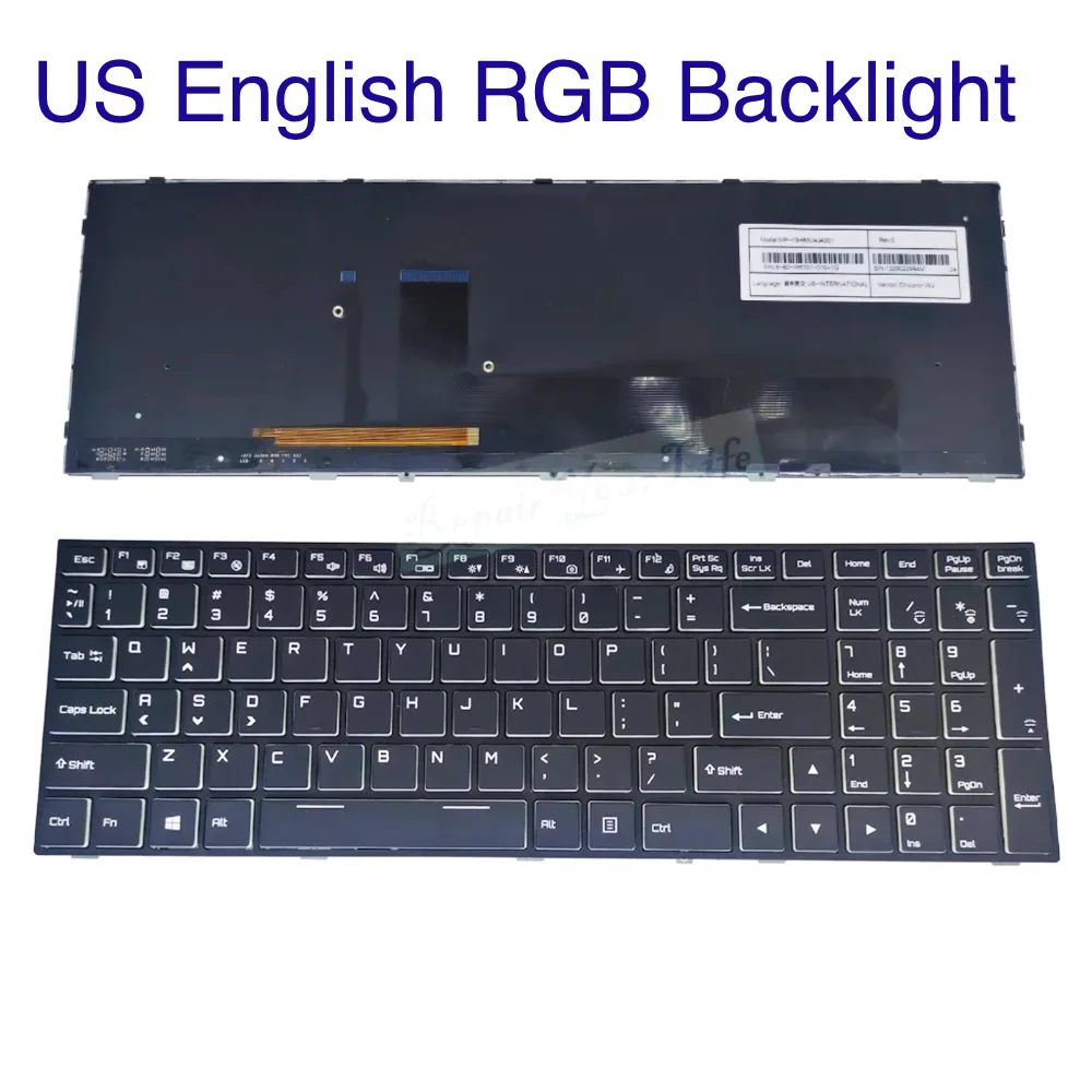 Rgb Backlight Keyboard para Medion Erazer X7847 Schenker Xmg P507 P707 Md60269 Md60290 Md60425 Md60340 Md60342 Md60269 Novo us - Imagem 2