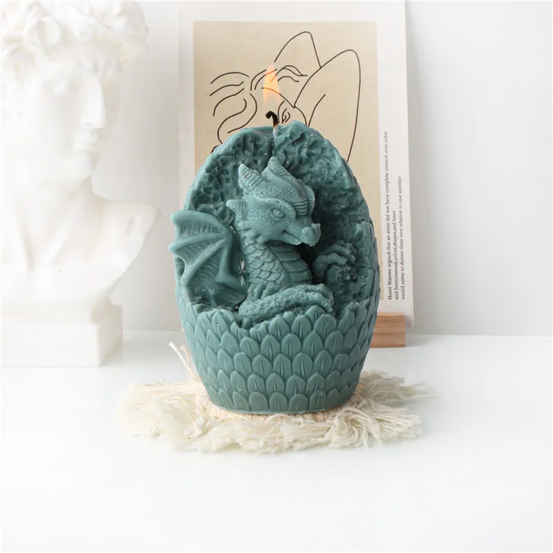 3D Shell Breaking Dinosaur Egg Silicone Candle Mold DIY Animal Artifact Resin Plaster Making Tools Handmade Soap Kits Home Decor
