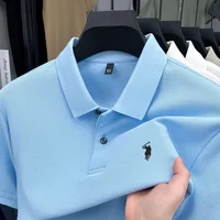 Polo homme 100 % coton pur de marque haut de gamme, manches courtes, broderie poney, collection été 2026, style luxe, haut de golf décontracté 5