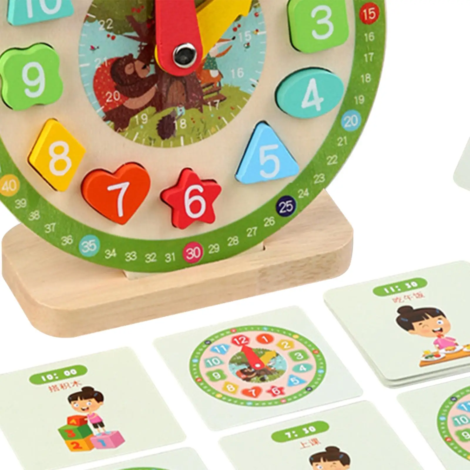 Time Learning Teaching Aid Early Learning Teaching Clock for Kids for Playroom Learning Activities Kindergartner Children Kids