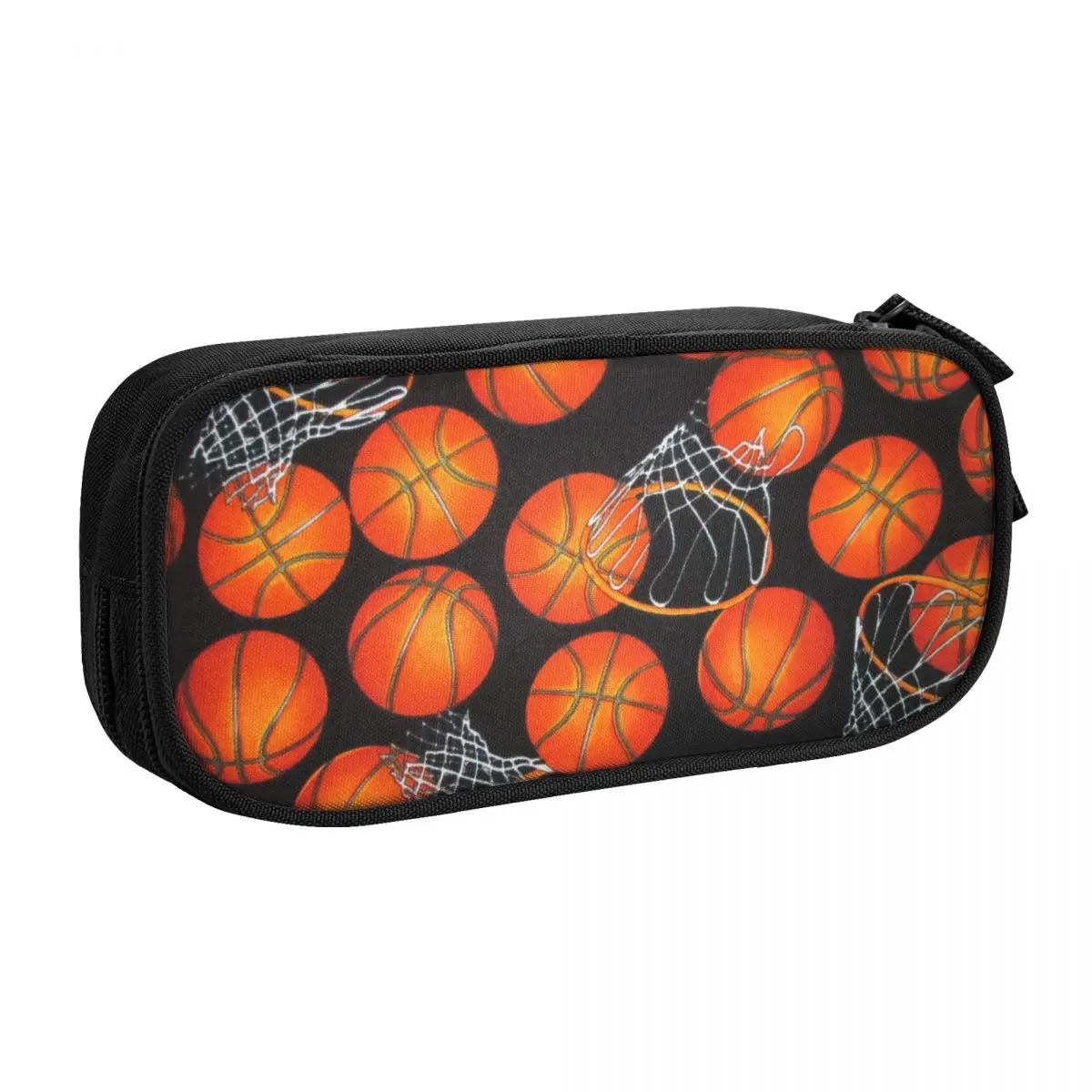 Basketball Dots Round Cute Pencil Case Girls Boys Large Capacity Physical culture Pencil Pouch Student School