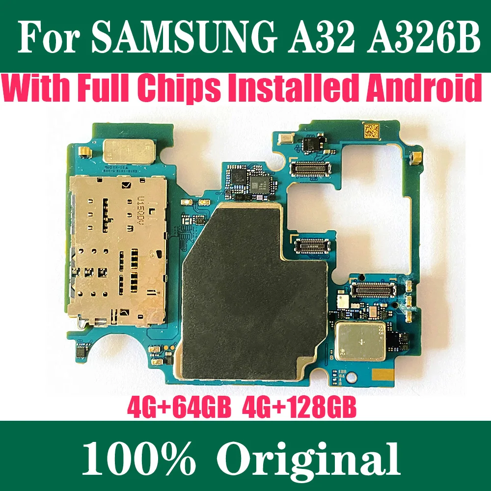 Original Unlocked Motherboard for Samsung Galaxy A32 Mainboard 5G A326B