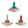 Bird Training Toys Set Wooden Block Puzzle Toys For Parrots Colorful Plastic Rings Intelligence Training Chew Toy Bird Supplies 2