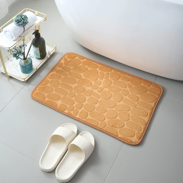 Comprar Alfombrilla de baño con relieve de adoquines, alfombrilla  antideslizante gruesa, almohadilla suave para pies a prueba de humedad,  almohadilla de espuma viscoelástica para ducha