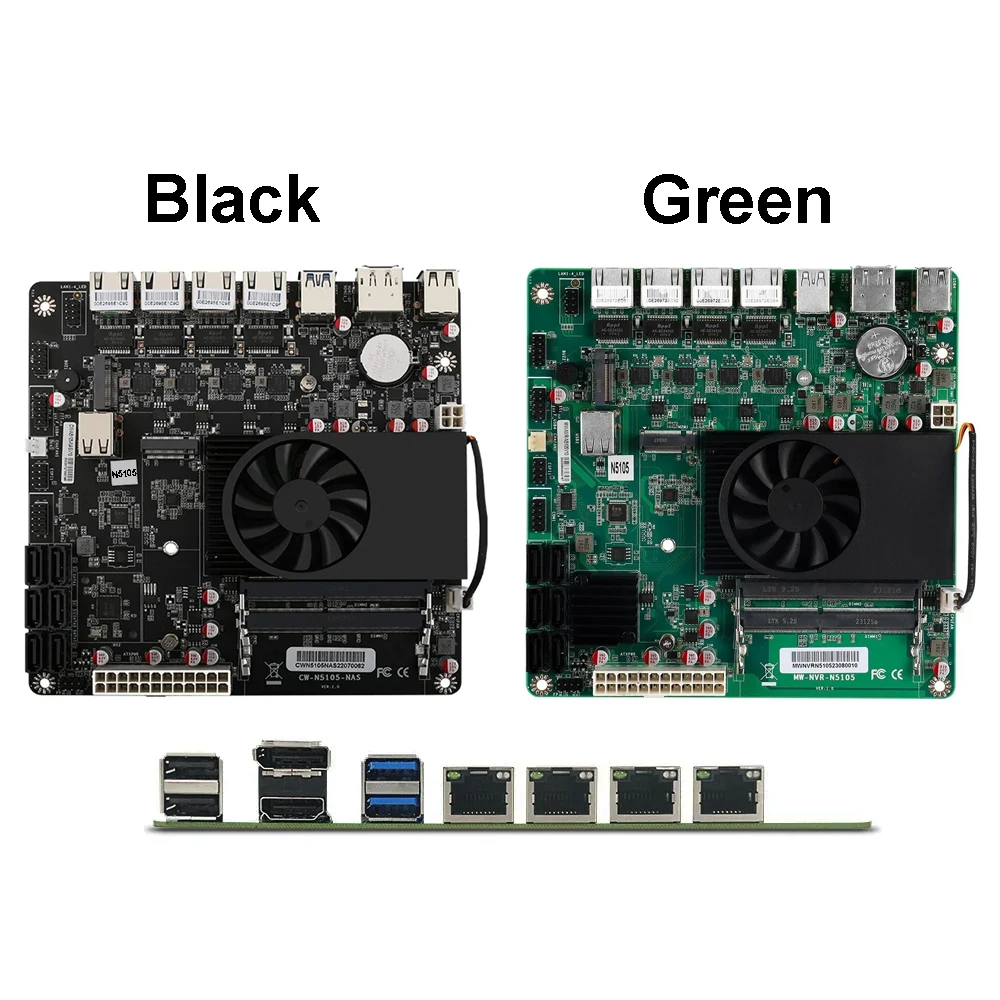 Description Picture 2 of itemN5105 Industrial Motherboard NAS Motherboards 4 Cores 4 Threads Low Power Processor 4x2.5G I225 Network 2 M.2 Slot 6xSATA DP HD