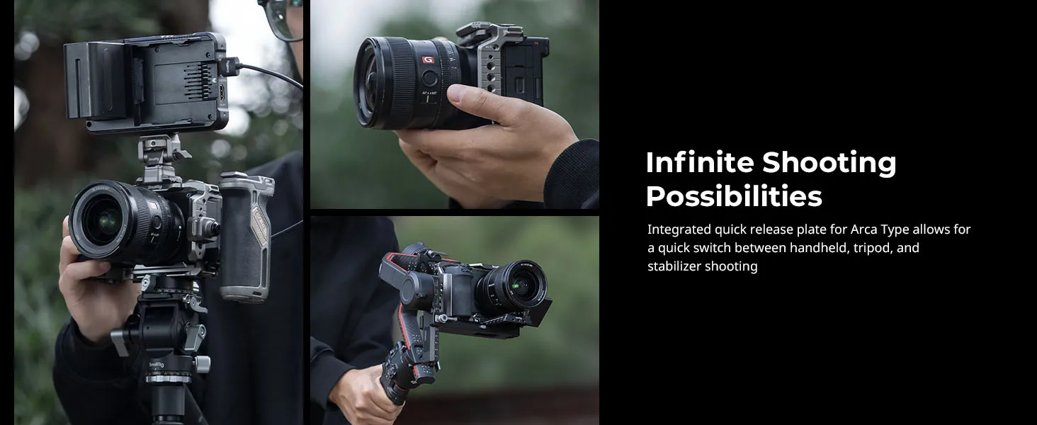 A6700 Cage HawkLock Quick Release Cage Kit for Sony Alpha 6700 w Silicone Grip &
