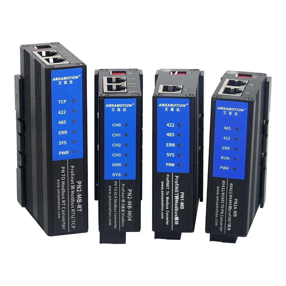Amsamotion PN1 PN2-MB Profinet-Modbus RTU 프로토콜 변환기 버스 모듈 S7-1200 1500 300 PLC 용 이더넷 TIA Portial