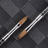 ANGNYA Pure Kolinsky Hair Acrylic Nail Art Brush Rhinestones Metal Handle Nail Art Builder Brush Carving Pen Pro Nail Salon Tool 5