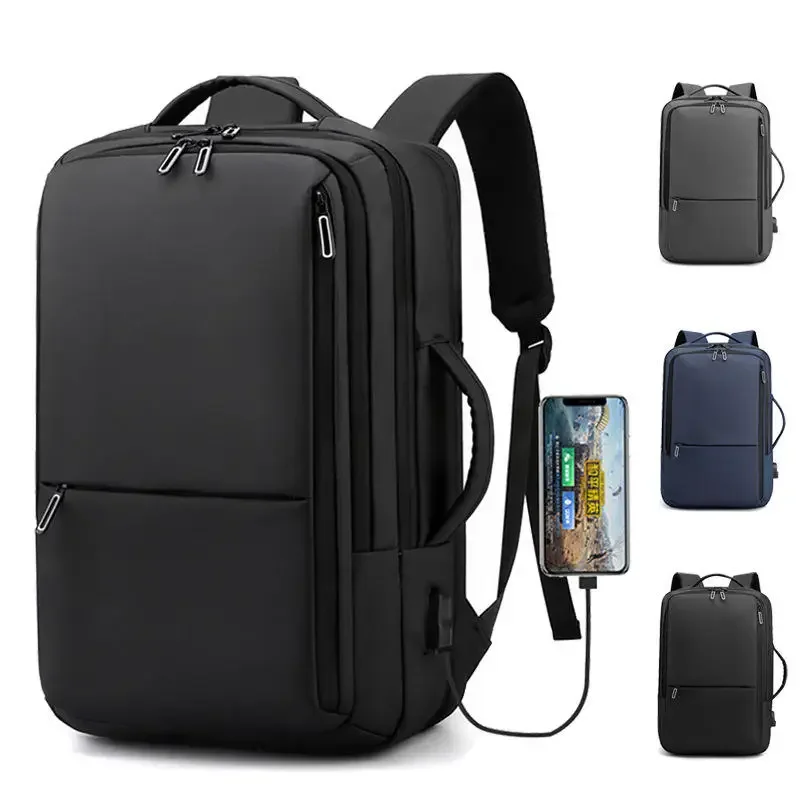 

Модный мужской дорожный рюкзак, увеличиваемая сумка с USB-зарядкой, вместительный школьный деловой Водонепроницаемый ранец для ноутбука