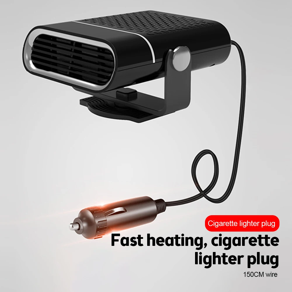 150W Portable Car Heater 2 in 1 Thermal Heating & Cooling Fan for  Automotive, Portable 12V Car Windshield Defogger Defroster, Plugs Into  Cigarette