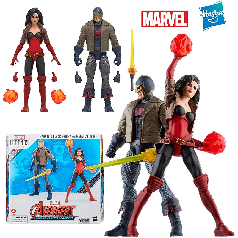 

Hasbro seri Marvel Legends hitam Kinght dan Sersi 6 inci 16Cm asli Model Action Figure mainan anak koleksi hadiah ulang tahun