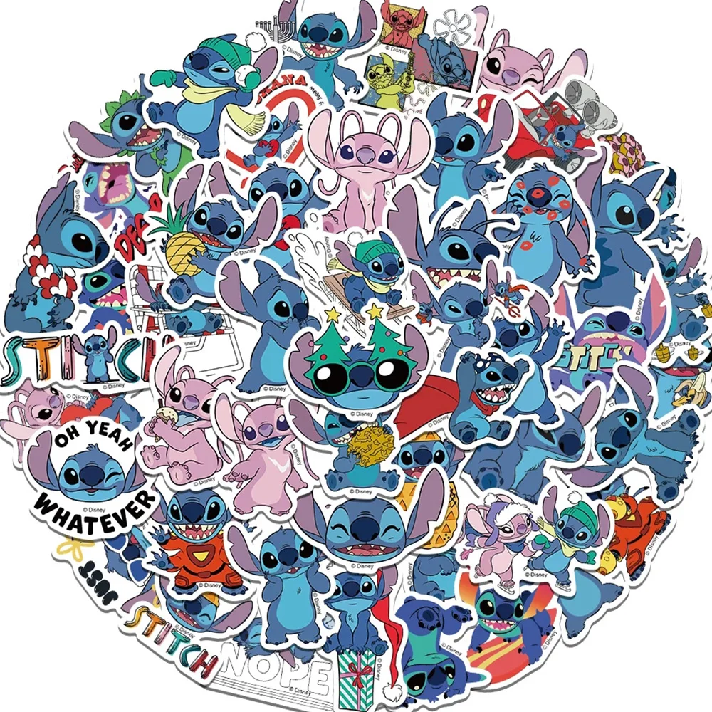 

10/30/50pcs Disney Cartoon Cute Lilo & Stitch Stickers Anime DIY Diary Laptop Skateboard Graffiti Decals Fun Stickers for Kids