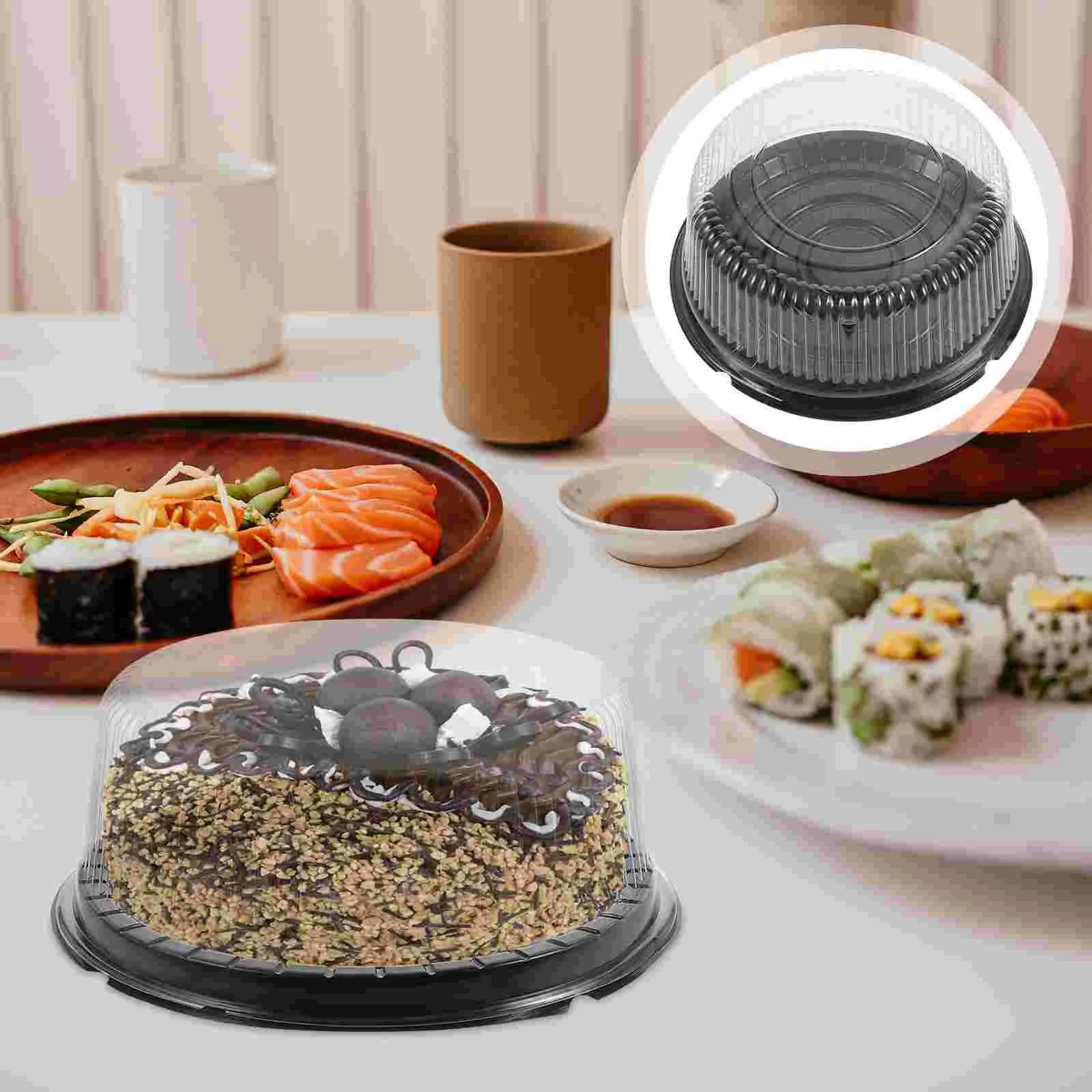 

Clear Cake Boxes 10Pcs Plastic Cake Container Lid Reusable Bakery Box 8 Inch Cake Carrier Pie Desserts Bread Cupcake