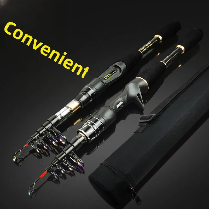 Vibration type telescopic portable luya rod M medium soft tone ultra light contraction travel bass mandarin rod