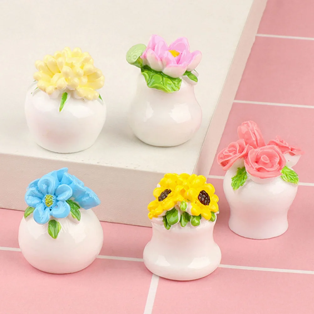 

10 Pcs Bonsai Simulated Potted Bouquet Mini House Accessories Desktop Decor Miniature Plant