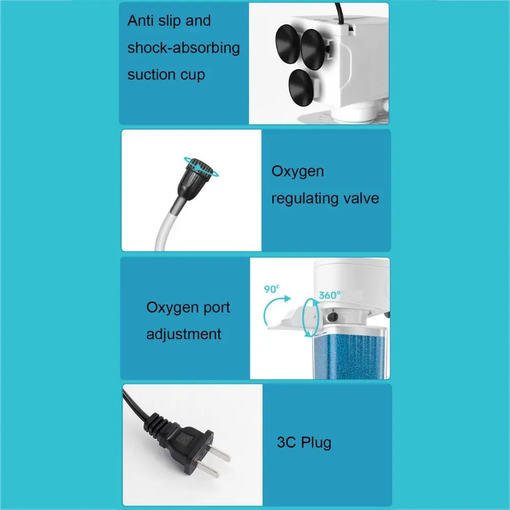 Mute Fish Tank Submersible Filter Plastic Built-in Filter Water Purification Removable Water Circulation Pump Suction Toilet 4