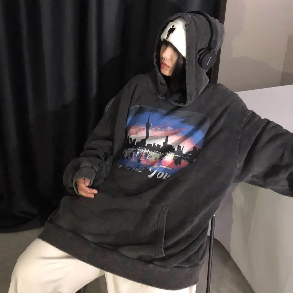Hooded Fleece Fashion Hoodies Women Men Autumn Winter Casual Sportswear Vintage Sweatshirt Outerwear
