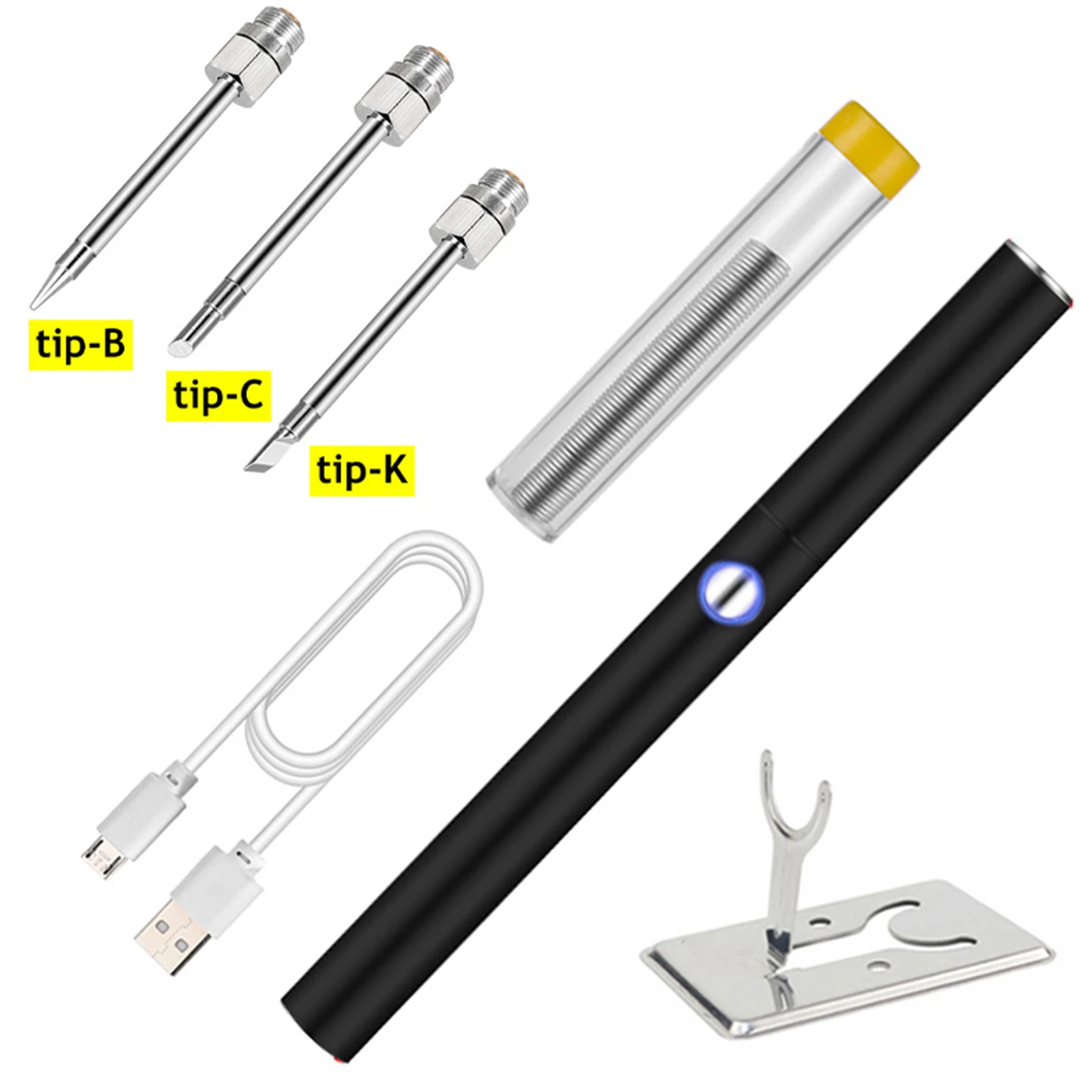 

USB Wireless Charging Electric Soldering Irons Portable Solder Iron With 3 Soldering Iron Tip Repair Welding Tool Kit