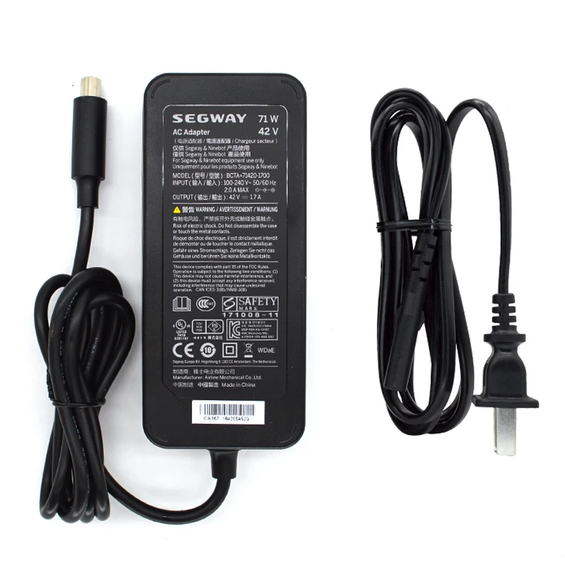 Chargeur 42V 2A Pour Trotinette Électrique - Universel Lithium 36V, DC5.5x2.1mm, Noir