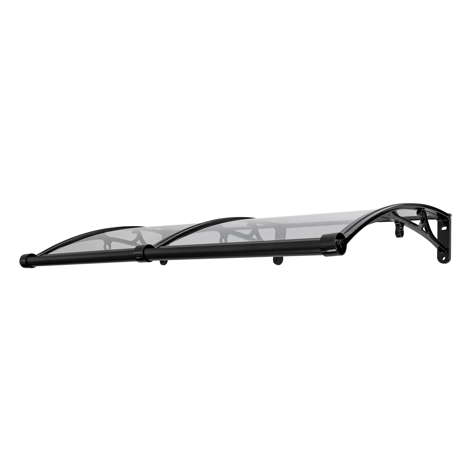 Bogenförmiger Regenschutz-Überdachung Transparent & Schwarz Aluminiumlegierung Markise 440 lbs Tragfähigkeit Wetterfest UV-/Hagel-/Schneeschutz – Detail 6