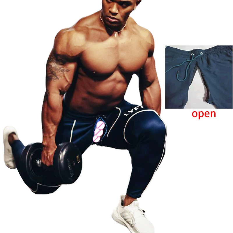 

Reflective Open Crotch Outdoor Sex Men's Sweatpants Athletic Pants Traning Track Pants Joggers Soccer Running Workout Streetwear